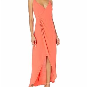 NWT Astr The Label Revolve Coral Pink Penelope Sleeveless Wrap Maxi Dress XS